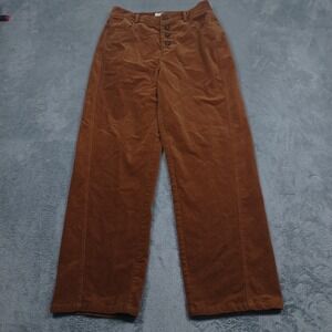 The Korner Pants Womens 4 Brown Corduroy Wide Leg Button Fly Preppy